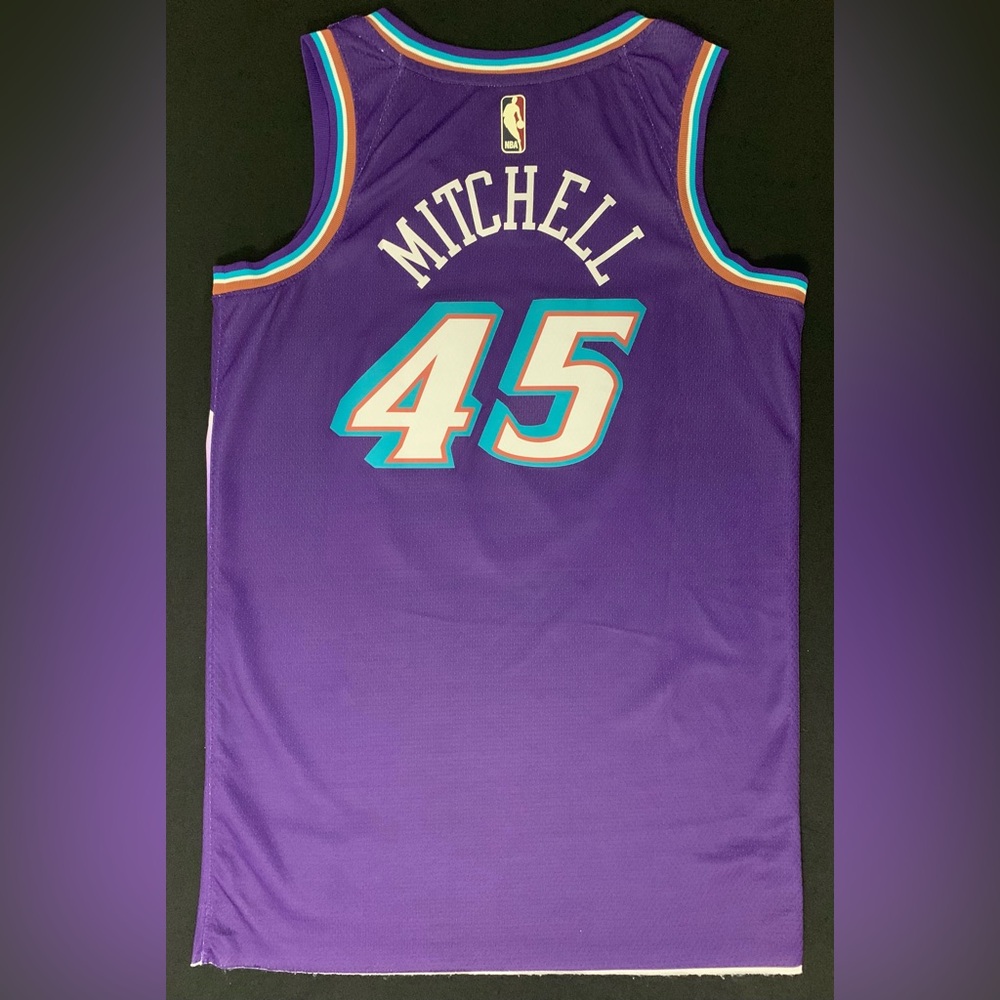 Nike Donovan Mitchell Utah Jazz #45 Purple Classic Swingman Jersey 40 Men’s S - Picture 7 of 8